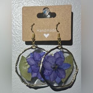 Handmade Purple Floral Earrings